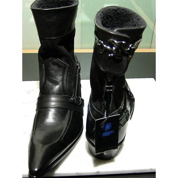 トルネードマート黒いレザーウエスタンブーツ バックル付き TORNADO MART（トルネードマート） 4.5万 ブーツ S レザー 本革 黒