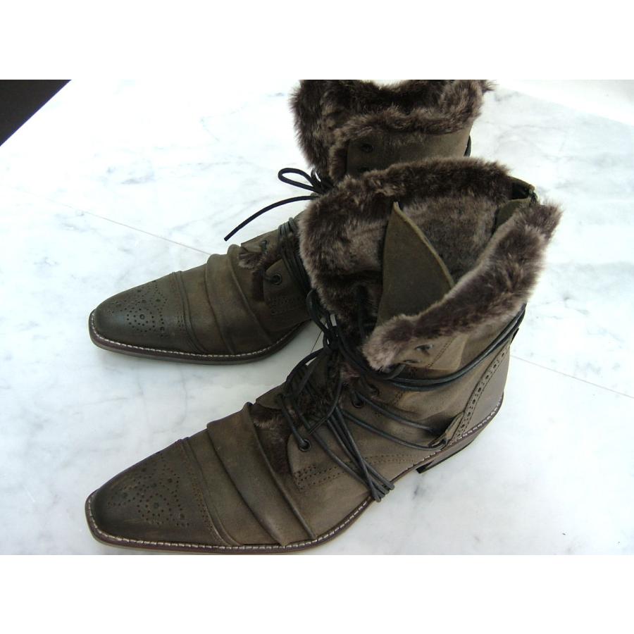 4.7万 トルネードマート ブーツ Ｓ レザー 本革 ファー カーキ 新品 2507 | TORNADO MART