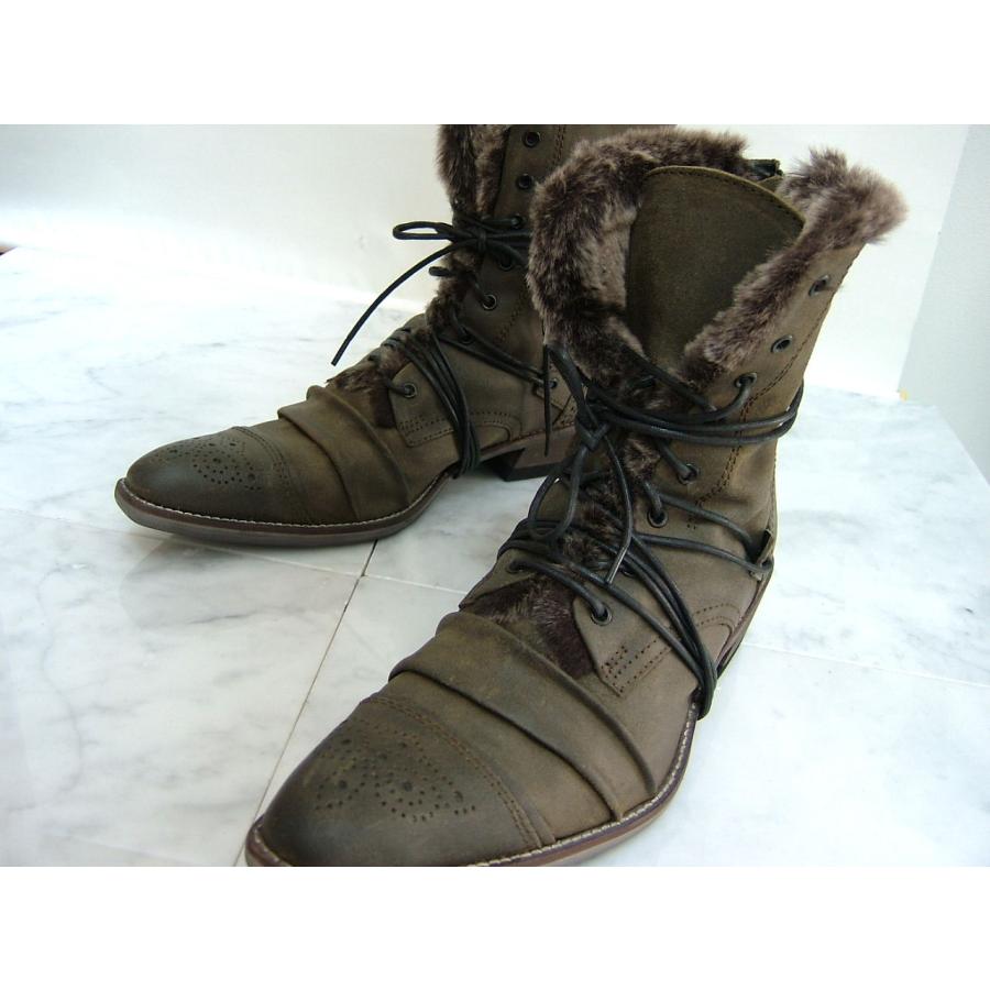 4.7万 トルネードマート ブーツ Ｓ レザー 本革 ファー カーキ 新品 2507 | TORNADO MART | 02