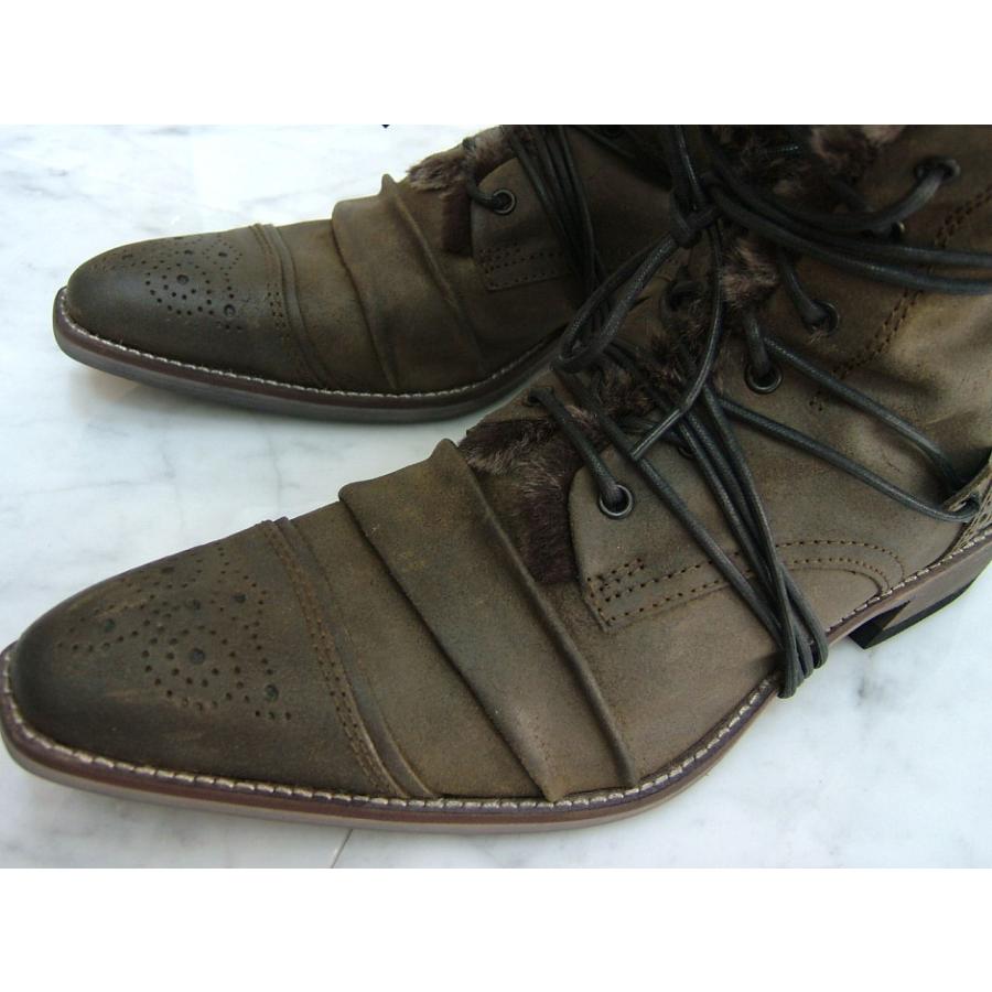 4.7万 トルネードマート ブーツ Ｓ レザー 本革 ファー カーキ 新品 2507 | TORNADO MART | 03