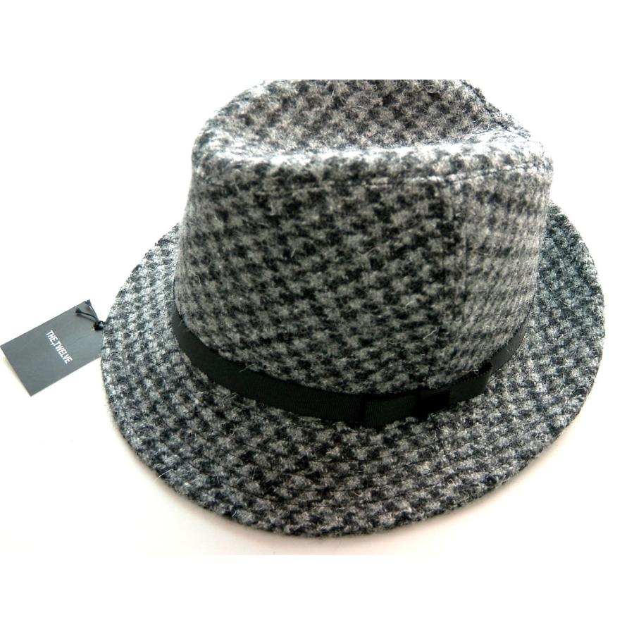 The Twelve ザ トゥエルヴ 帽子 ハリスツイード ハット 黒 グレー