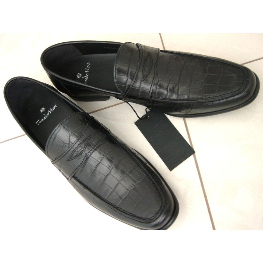 トルネードマート シューズ S レザー 本革 黒 クロコエンボス ローファー 新品 7108 | TORNADO MART | 03