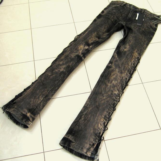 トルネードマート パンツ L レオパードプリント レースアップ シュー  