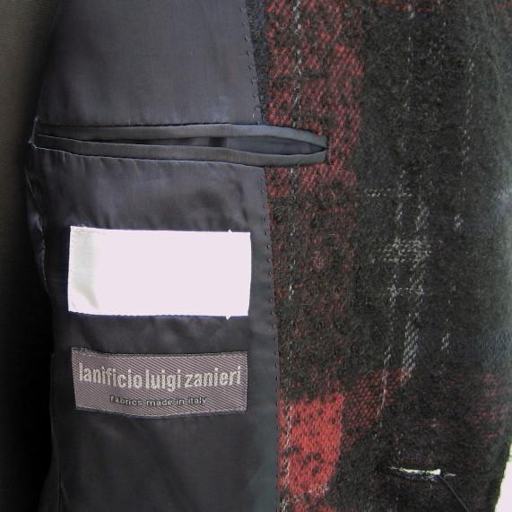 新品 5.8万 ハイストリート S イタリア ZANIERI チェックコート ネイビー 107_5