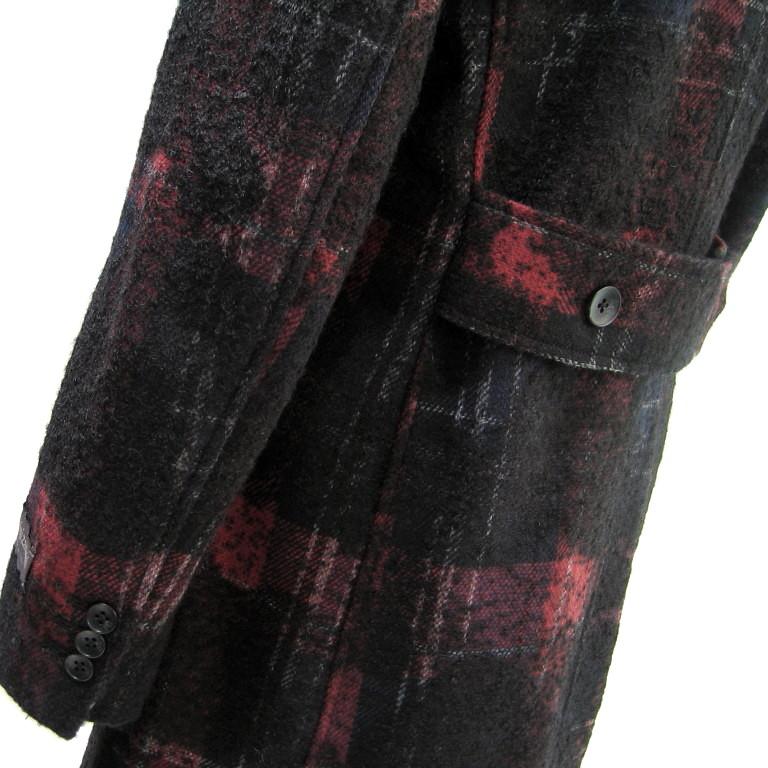 新品 5.8万 ハイストリート S イタリア ZANIERI チェックコート ネイビー 107_7