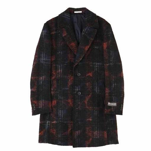 新品 5.8万 ハイストリート S イタリア ZANIERI チェックコート ネイビー 107_8