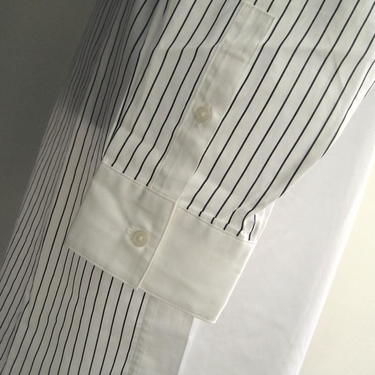 2.2万 新品 L トルネードマート ストライプオーバーシャツコート長袖 ホワイト 送料無料 サンプル 382 | TORNADO MART | 07