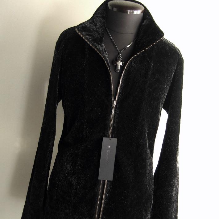 未使用に近いトルネードマート黒 パイソン柄 フロッキースタンドカーディガン TORNADO MART（トルネードマート） 2.3万 新品 L パイソンフロッキー