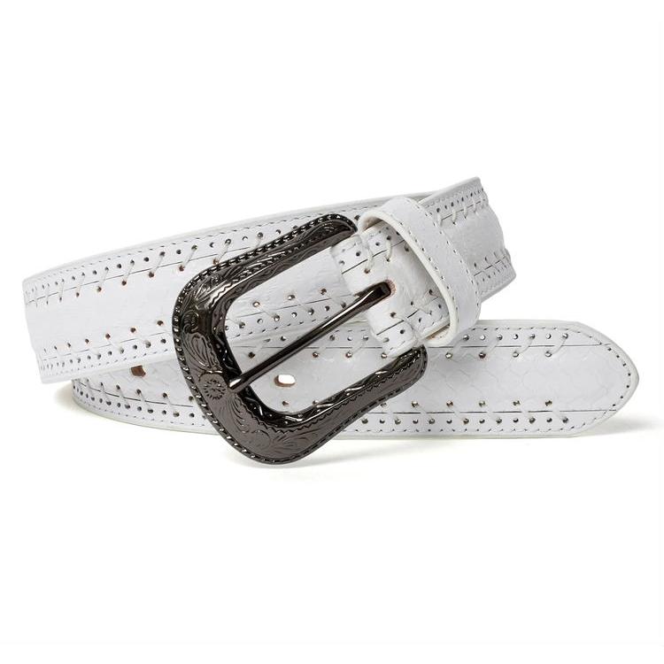 TORNADO MART（トルネードマート） センタースネーク ベルト 白 L 本革