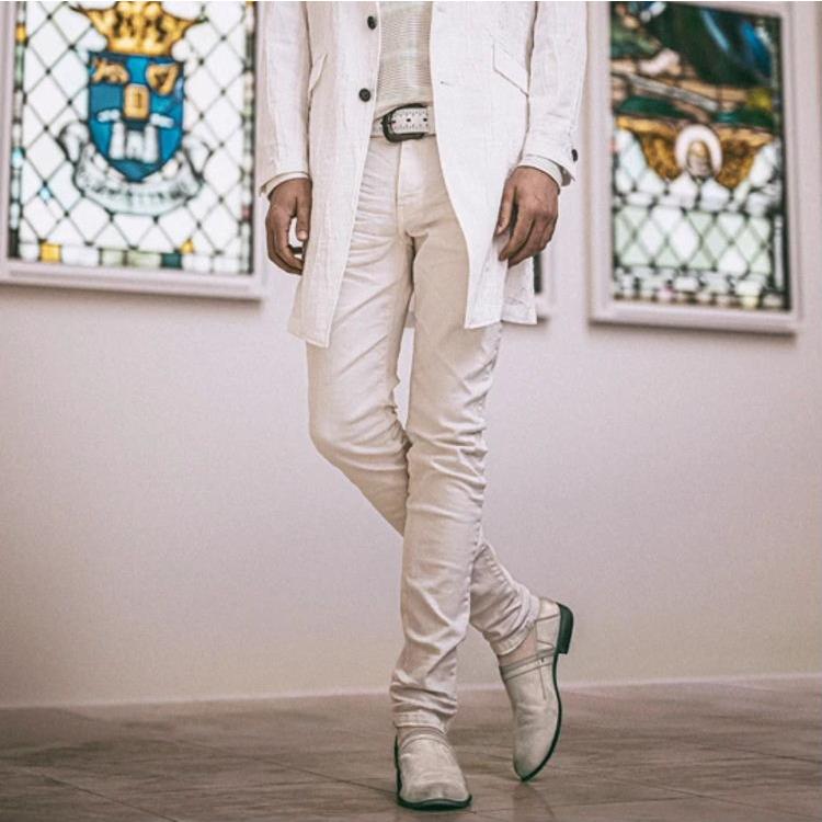 TORNADO MART トルネードマート ベルト チェーン　白 TORNADO MART（トルネードマート） センタースネーク ベルト 白 L 本革