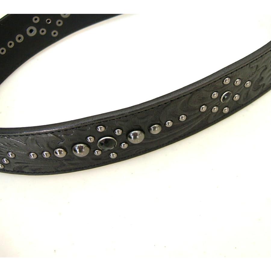 TORNADO MART トルネードマート 黒輝石 スタッズ ベルト 白