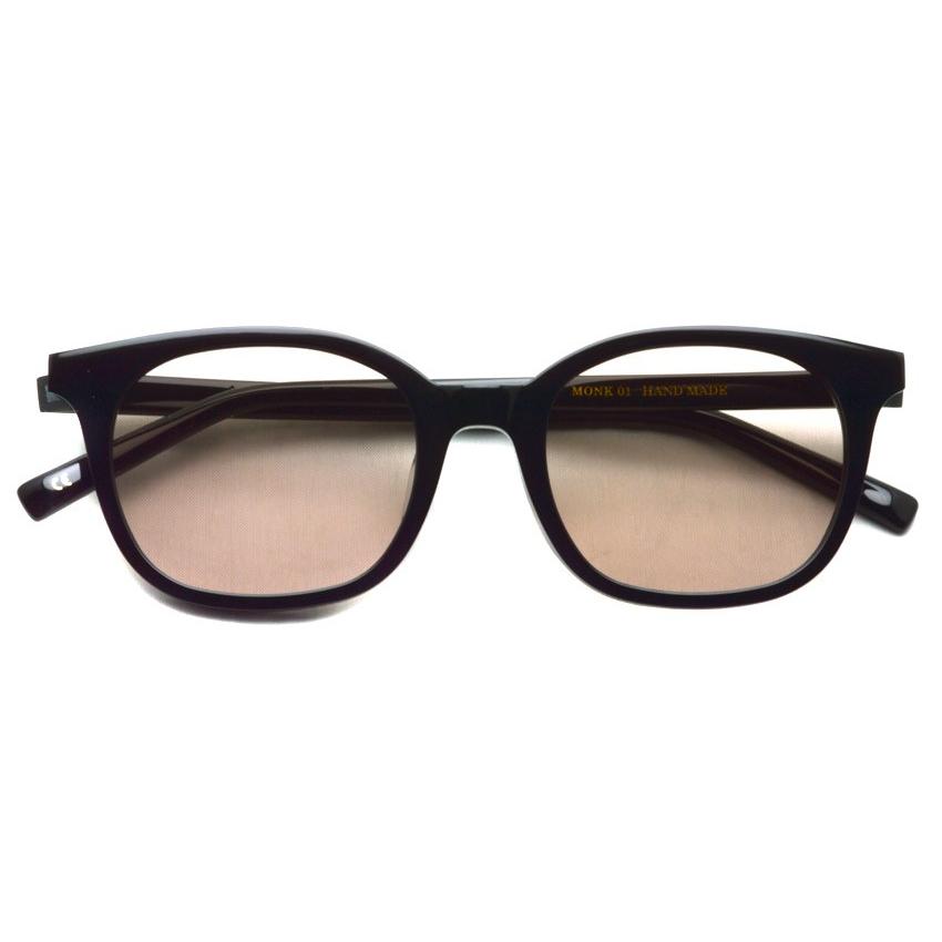 A.D.S.R. MONK モンク 01 (b) Shiny Black- Light Brown lenses