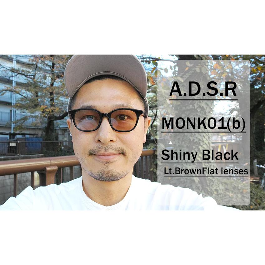 A.D.S.R. MONK モンク 01 (b) Shiny Black- Light Brown lenses A.D.S.R. MONK モンク 01 (b) Shiny Black- Light Brown lenses