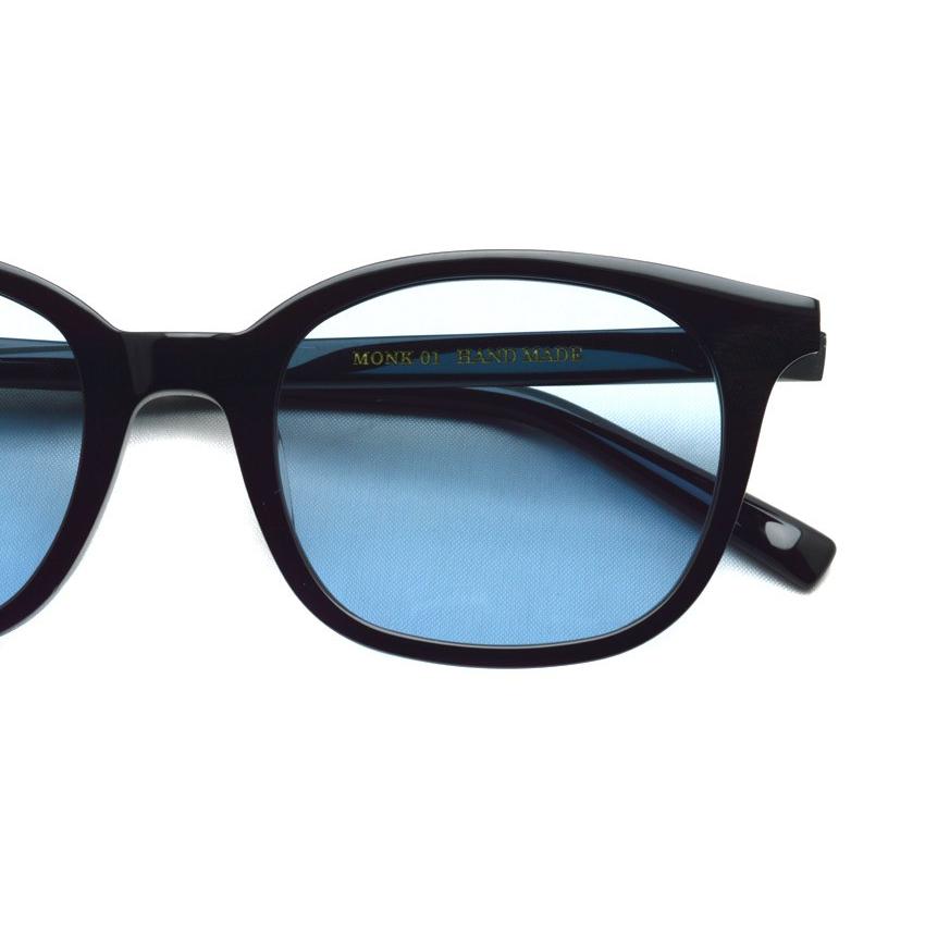 A.D.S.R. MONK モンク 01 (d) Shiny Black- Light Blue lenses 