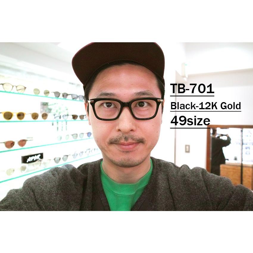 トムブラウン メガネ THOM BROWNE. TB-701 サイズ:49 Black-12K Gold ブラック・12Kゴールド 【送料無料