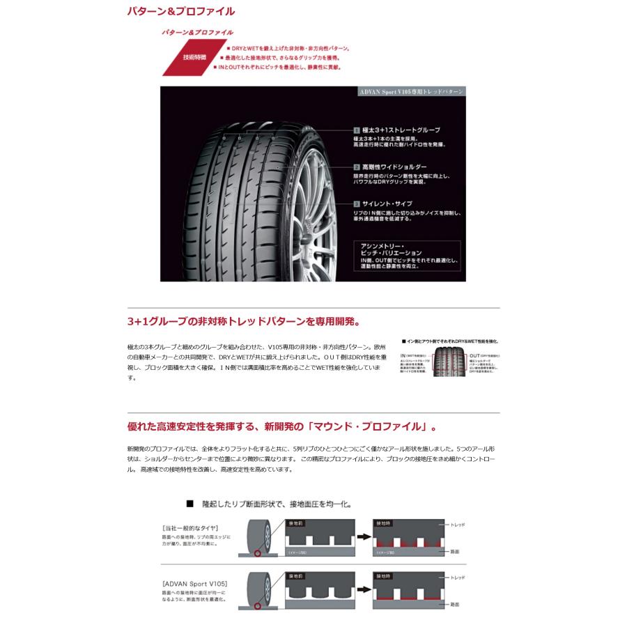 ☆235/65R17 108W XL アドバン スポーツ V105S(SUV) ヨコハマ 4本セット【メーカー取り寄せ商品】の画像