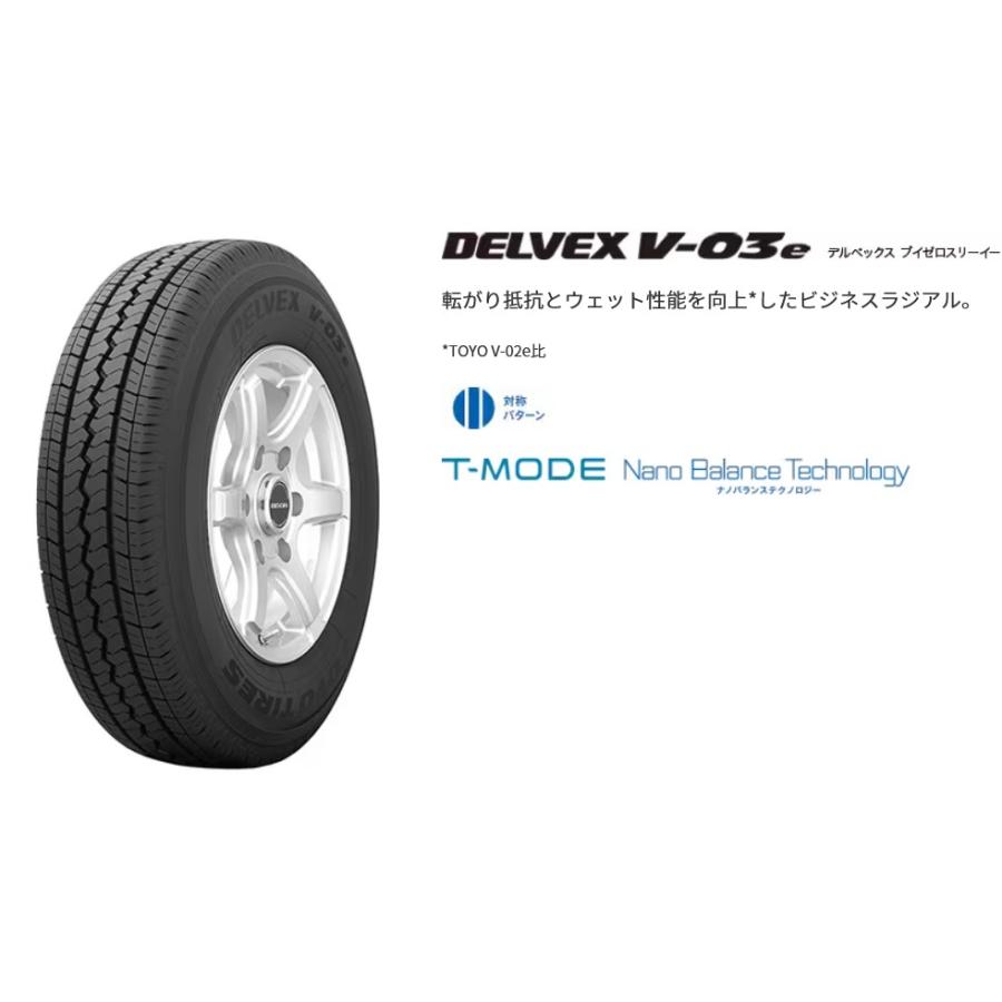DELVEX 145/80R13 88/86N トーヨー V-03e バン用タイヤ : プロショップ