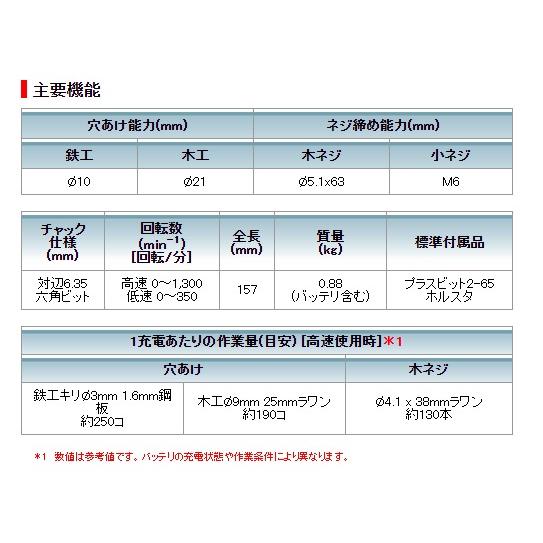 マキタ　10.8V(1.3Ah)　充電式ドライバドリル　DF030DWX（バッテリx2個・充電器・プラスチックケース付）｜proshop-sanshodo｜06