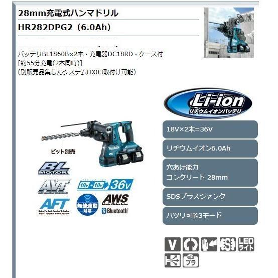 マキタ マキタ 18V×2=36V(6.0Ah) 28mm充電ハンマドリル マキタ マキタ 18V×2=36V(6.0Ah) 28mm充電ハンマドリル