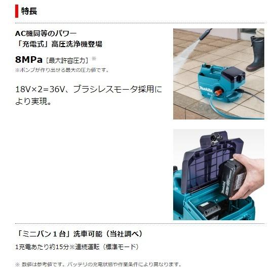 マキタ 充電式高圧洗浄機 MHW080DPG2