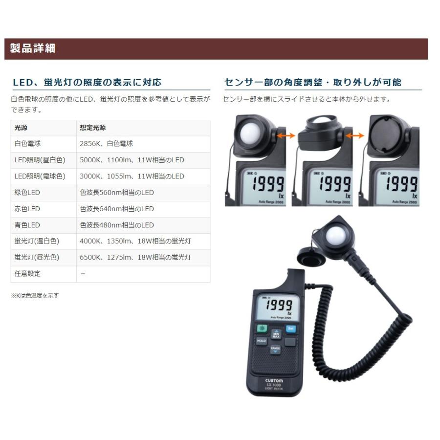 カスタム LEDモード付 デジタル照度計 LX-3000 : プロショップ三省堂 