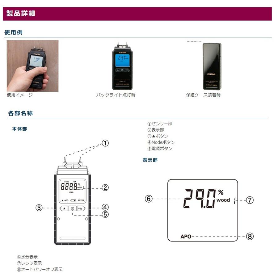 カスタム デジタル水分計 MM-01U : プロショップ三省堂 - 通販 カスタム デジタル水分計 MM-01U : プロショップ三省堂 - 通販