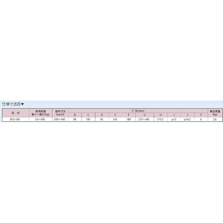 【代引不可】イーグルクランプ 基礎ブロック用クランプ EFG型 EFG-100の画像