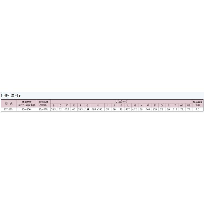 【代引不可】イーグルクランプ 縁石用クランプ EST型 EST-250の画像
