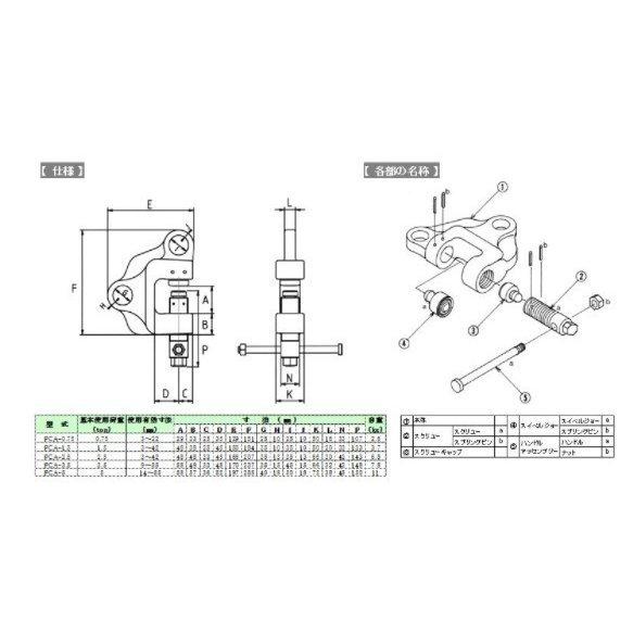 代引不可】日本クランプ ねじ式万能型クランプ PCA型 PCA-2.5 : プロ