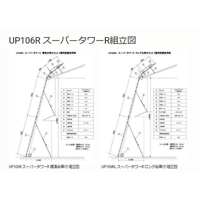 [代引不可]　ユニパー　スーパータワーR　UP106R-H-3F　ウインチ別売　レールセット3段用