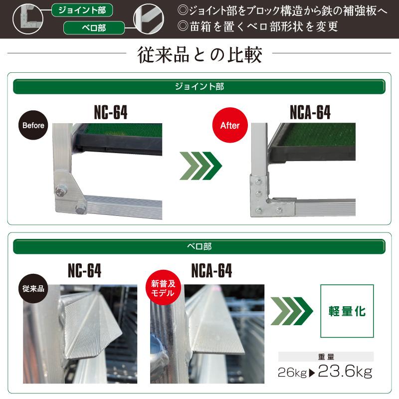 最新改良版】アルミ苗箱収納棚 NCA-64（水平収納）64枚【ジョイント部