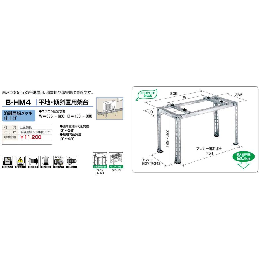 法人のみ バクマ工業 BEAR (/BG) 2台以上注文用 エアコン架台 溶融亜鉛 