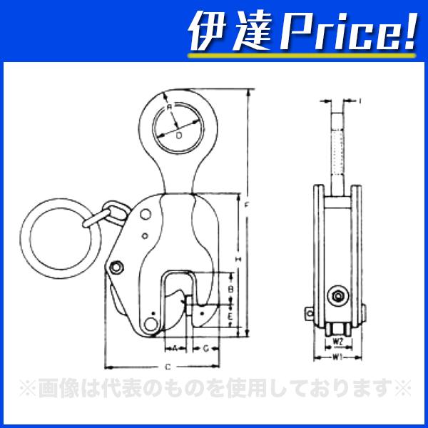 イーグルクランプ　鋼板縦つり用クランプ　1t　クランプ範囲3~30 E-1 (/C)｜proshopdate15｜02