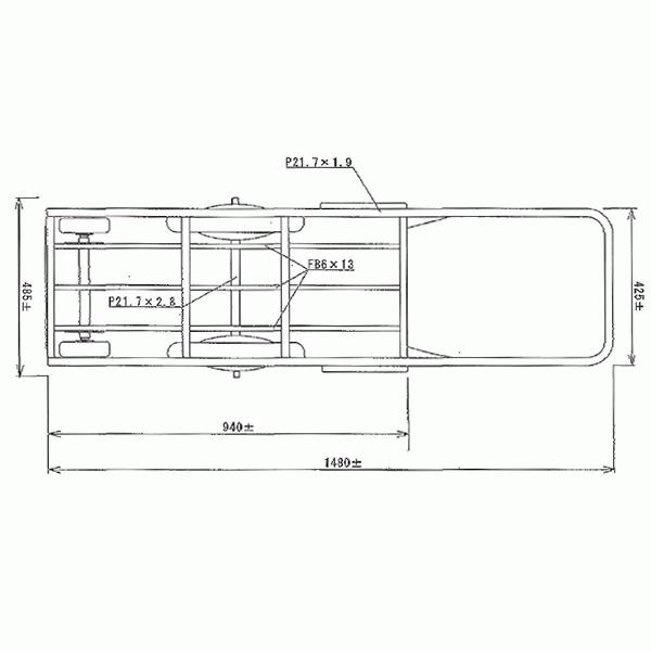 送料見積品　法人のみ　フジ　A)　LPG用　プロパン用運搬車　FB四輪50P型　ハンドカー　4輪　(エアータイヤ)　ガス　ボンベ台車