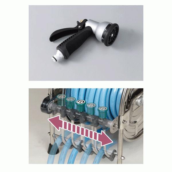 ハタヤ(/A) ステンレスホースリール40m耐圧ホース レバーノズル付 SLA