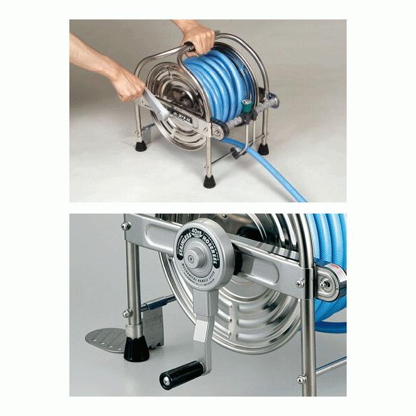 ハタヤ(/A) ステンレスホースリール40m耐圧ホース レバーノズル付 SLA