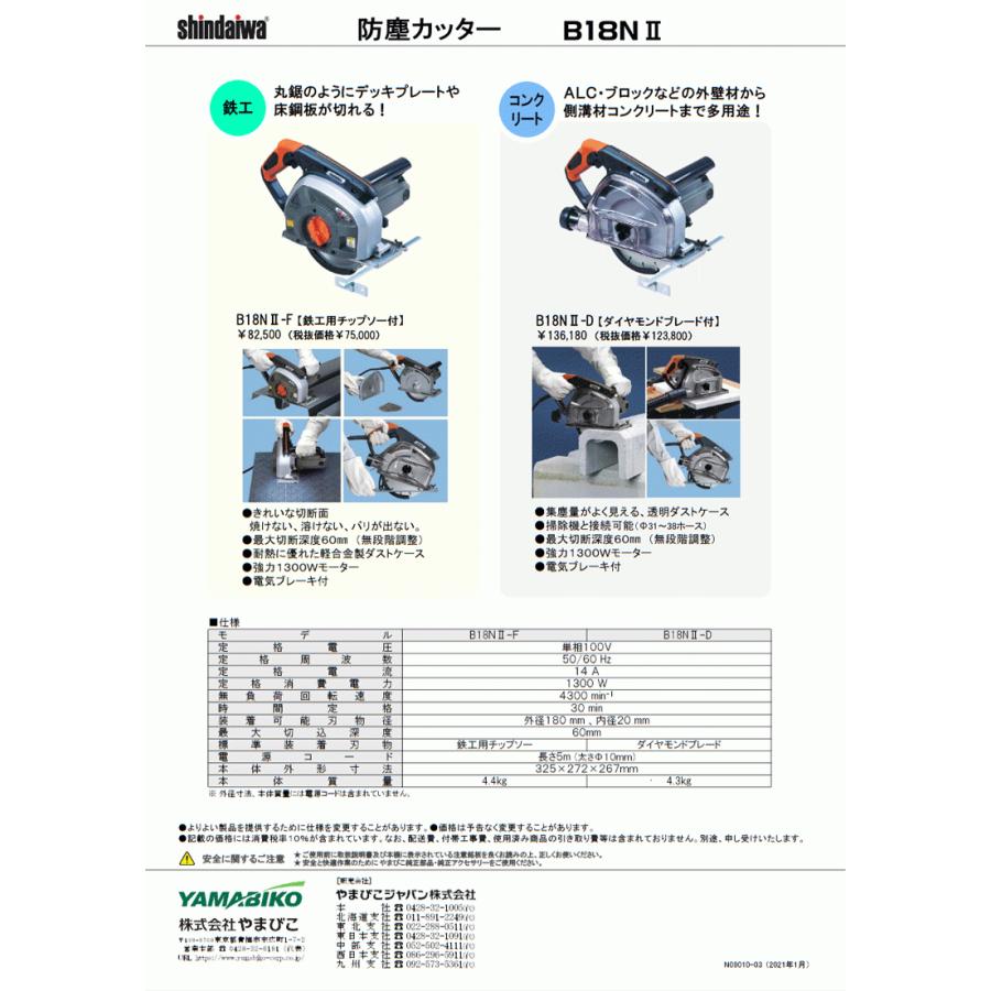 法人のみ やまびこジャパン(/AL) 新ダイワ 防塵カッター B18N2-F