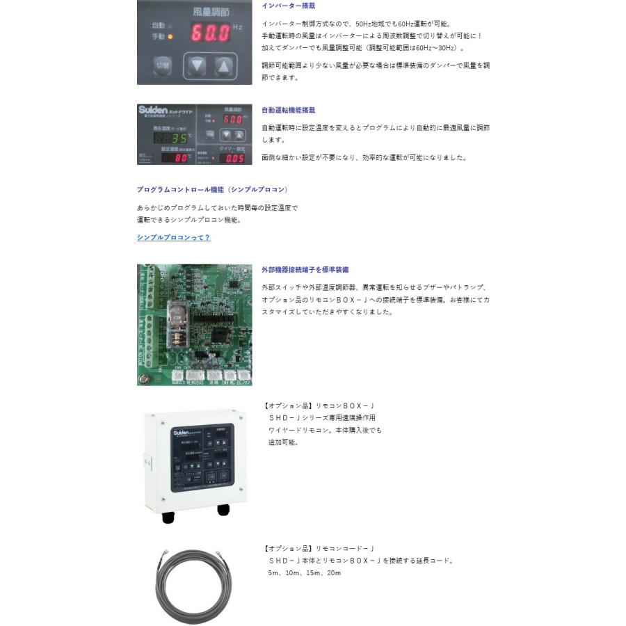 スイデン (/AO) ホットドライヤ Jシリーズ 熱風機 3相200V ヒーター容量10kW SHD-15J｜proshopdate15｜02