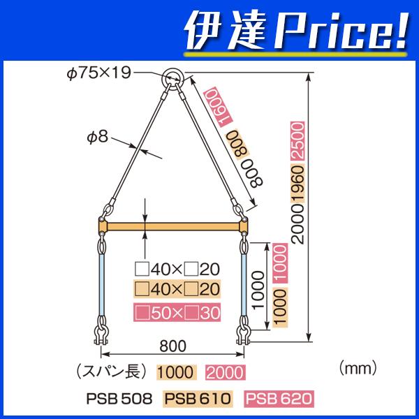 法人のみ スーパーツール 2点吊用天秤 PSB610 (/B) : supertool-psb610 