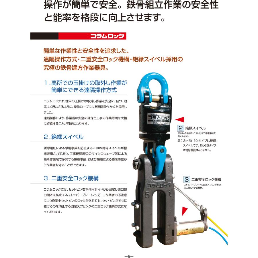 法人のみ 象印チェンブロック(/AL) コラムロック 定格荷重5t SF-5 (SF