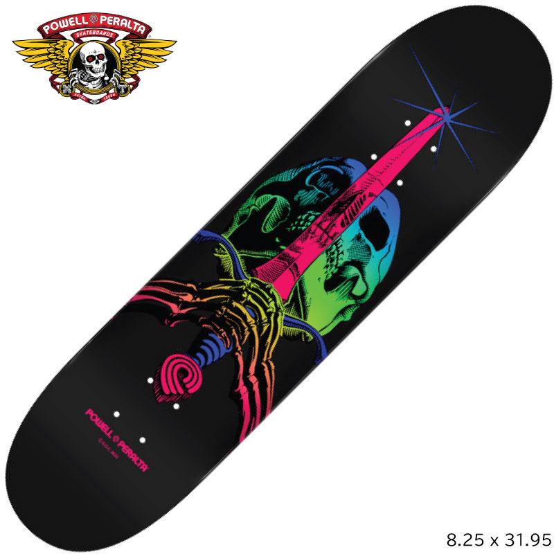 スケボーデッキ　スケートボードパウエルスカルと剣のグラフィック 7.5インチ パウエルデッキ POWELL PERALTA SKULL＆SWORD GRN BLUE FADE 8.25inch