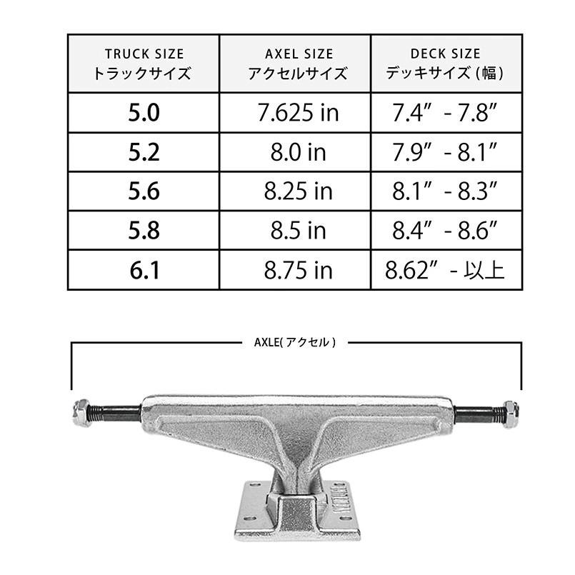 ベンチャー トラック オール ポリッシュド スケートボード セット VENTURE TRUCKS ALL POLISHED 5.0HI 5.2HI 5.4HI スケートボード パーツ SK8｜proshopfreak｜04