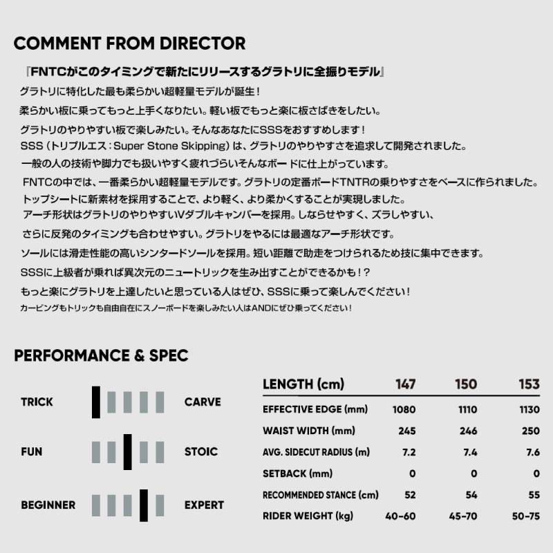 FNTC FNTC SSS トリプルエス グラトリ ラントリ SNOWBOARD