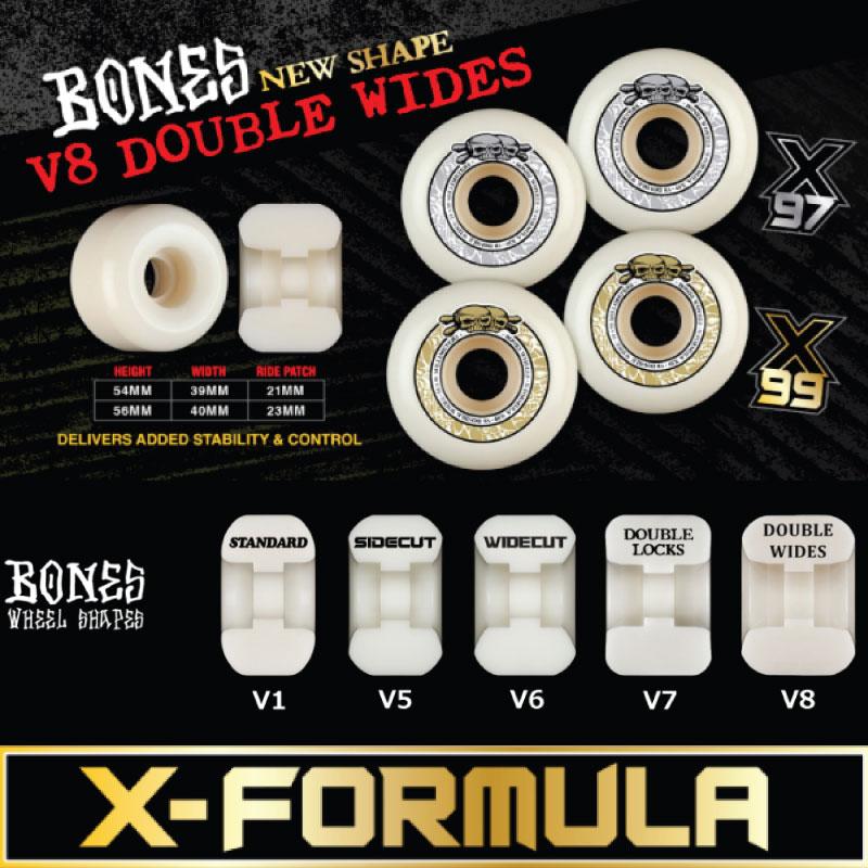 スケートボード Bones X-formula Double Locks 56mm POWELL（パウエル） ボーンズ ウィール BONES WHEEL X-FORMULA DOUBLE