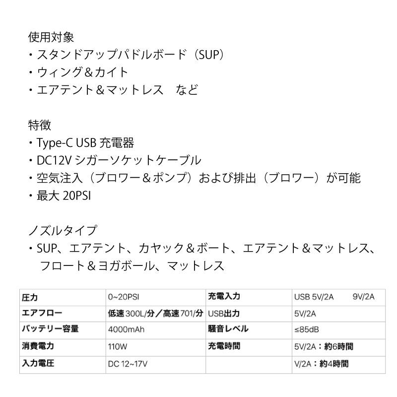 パドラー PADDLER バッテリー内臓 電動ポンプ ブロワー サップ自動