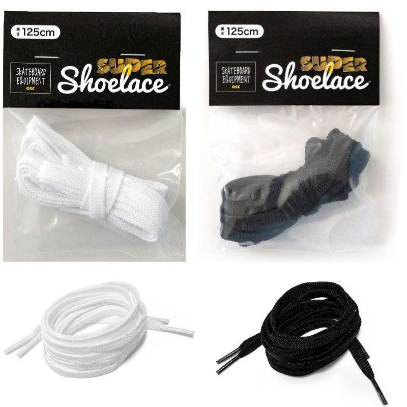 スケート シューレース OSC SHOELACE オーエスシー シューレース EQUIPMENT SUPER SHOELACE  スーパーシューレース 靴ひも 耐久性  長さ125cm/ 幅8mm｜proshopfreak