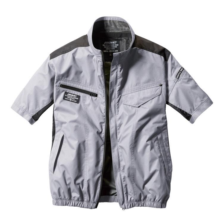 バートル　BURTLE　空調服　AC1076　半袖　スプリットブラック　黒　LL BURTLE AC1076 バートル AIRCRAFT エアークラフト 空調作業服
