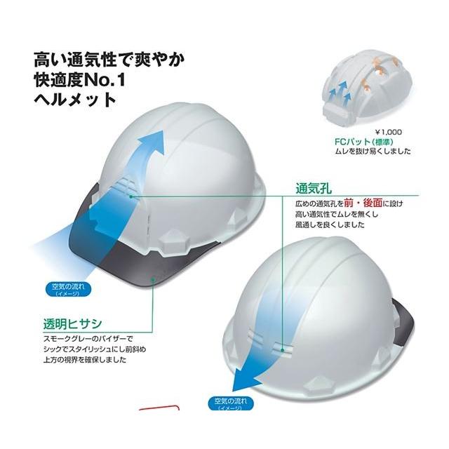 加賀産業 GS-33VK(FP-3F) 透明ひさし 作業用 ヘルメット（通気孔付き