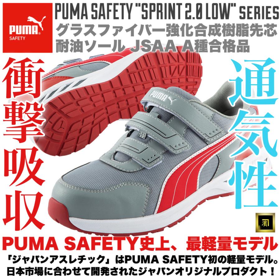 PUMA プーマ 安全靴 Sprint 2.0 Gray メッシュ セーフティシューズ 軽量 通気性 衝撃吸収 耐油 耐熱 フィット感 グラスファイバー 強化樹脂先芯 JSAA A種 グレー｜proshophamada