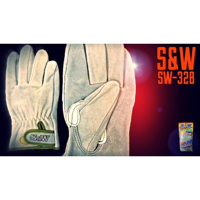SW-32B 富士グローブ S&W オイル加工 マジック 作業用 革手袋（日本製 
